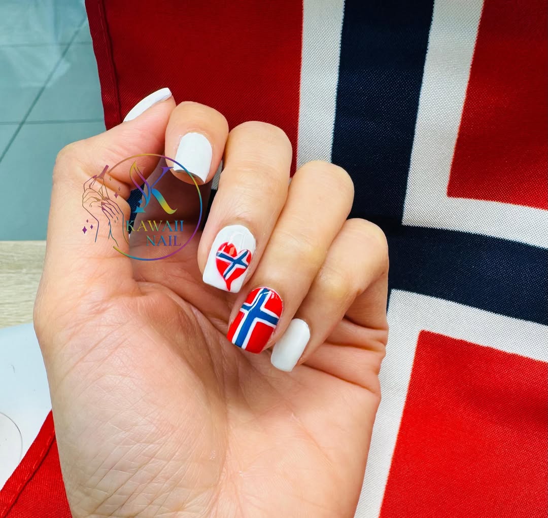 Norske flagg negldesign